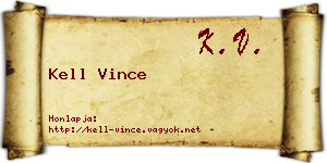 Kell Vince névjegykártya